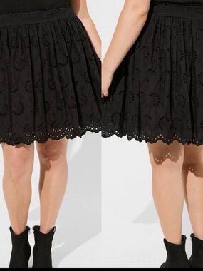 torrid Black Eyelet Circle Skirt